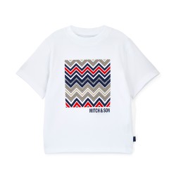 Mitch & Son White Pedro AOP graphic T-shirt and swimshorts 