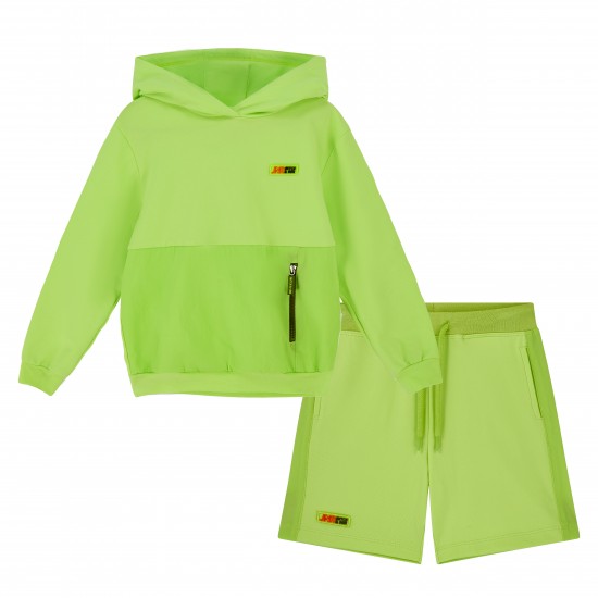 Mitch & Son Lime Green Ronan hoodie short set 