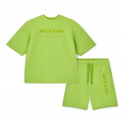 Mitch & Son Lime Green Rory dropped shoulder short set 