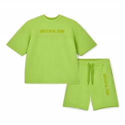 Mitch & Son Lime Green Rory dropped shoulder short set Mitch & Son Lime Green Rory dropped shoulder short set
