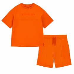 Mitch & Son Orange Rory dropped shoulder short set 