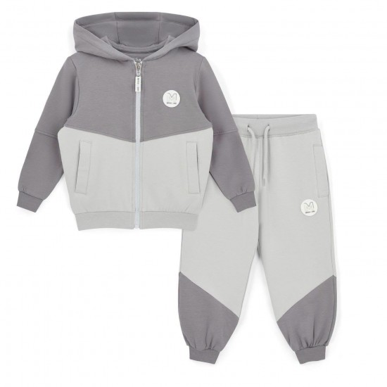 Mitch & Son Grey/Silver Tatum zipper tracksuit 