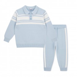 Mitch & Son Sky Blue Travis knitted tracksuit