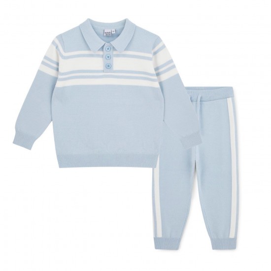 Mitch & Son Sky Blue Travis knitted tracksuit