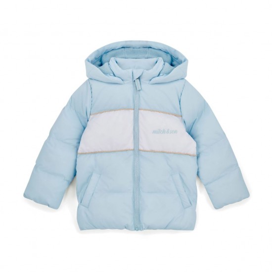 Mitch & Son Steven Sky Blue fur hooded jacket 