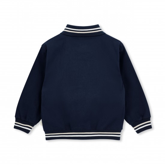 Mitch & Son Navy Santiago twill bomber jacket 