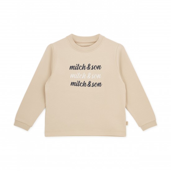 Mitch & Son Beige Sutton long sleeve top 