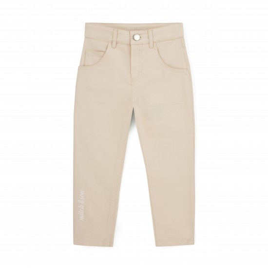 Mitch & Son Beige Silas twill trousers 