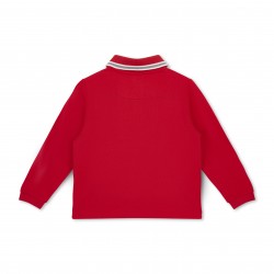 Mitch & Son Red Timmy long sleeve polo top 
