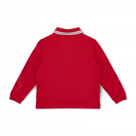 Mitch & Son Red Timmy long sleeve polo top 