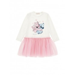 Monnalisa White and Pink Stitch tutu skirt dress