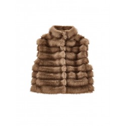 Monnalisa Brown fur gilet 