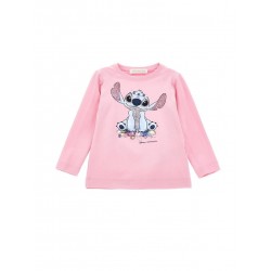 Monnalisa pink Stitch gem long sleeved top 