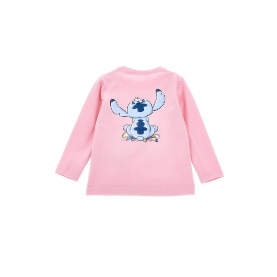 Monnalisa pink Stitch gem long sleeved top 