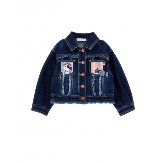 Monnalisa Hello Kitty denim short + jacket + top set 