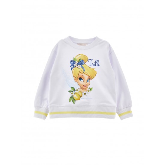 Monnalisa Tinkerbell White Jumper 