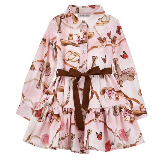 Monnalisa Jessie print belt dress Monnalisa Jessie print belt dress