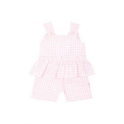 Pastels & Co Rowan Pink gingham short set 