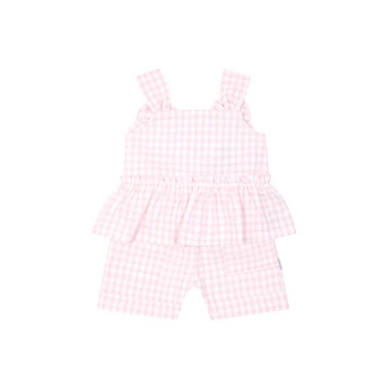 Pastels & Co Rowan Pink gingham short set 