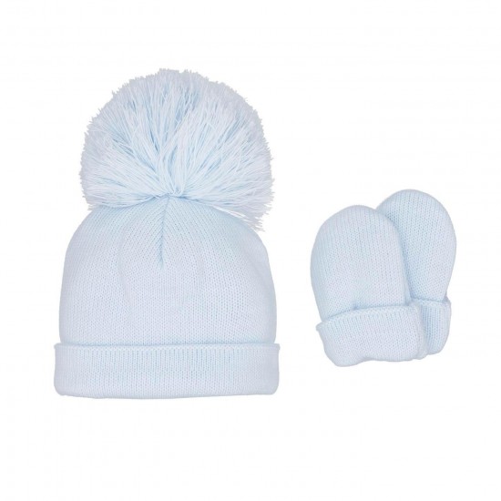 Pastels & Co Blue Ashton Hat & mit set 