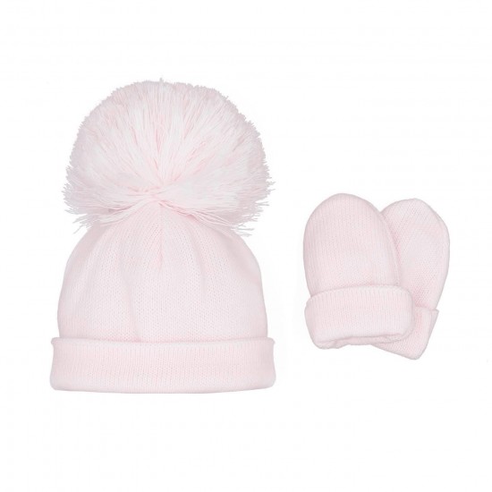 Pastels & Co Pink Ashton Hat & mit set 